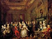 William Hogarth The Assembly at Wanstead House. Earl Tylney and family in foreground France oil painting artist